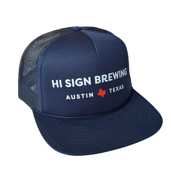 Hi Sign Brewing Navy Foam Trucker Flat Bill